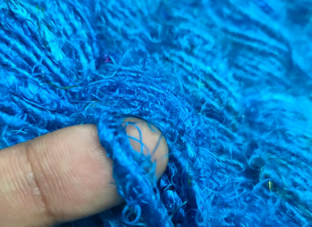 Recycled Sari Silk Yarn - Ocean Blue