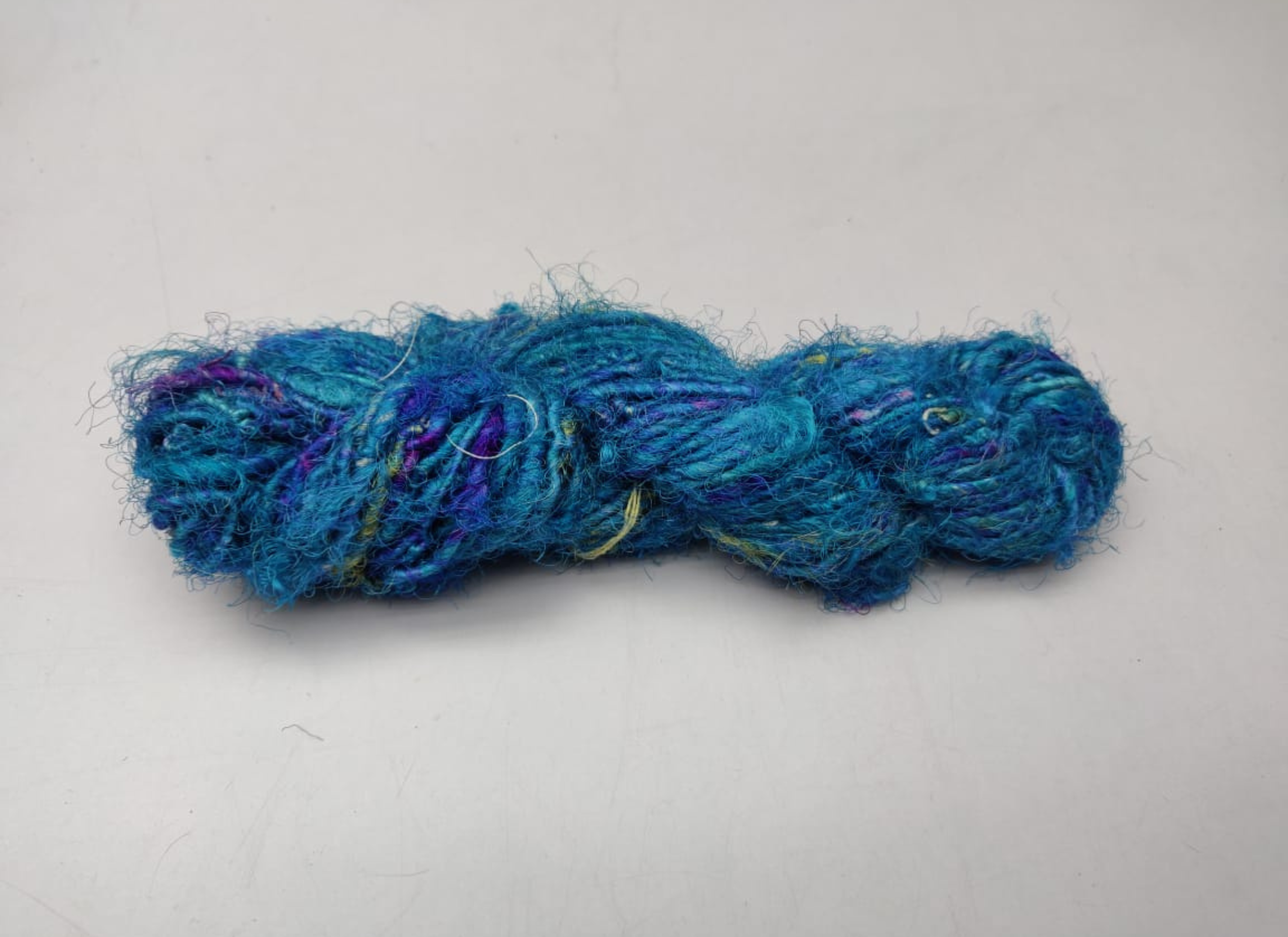Recycled Sari Silk Yarn - Ocean Blue