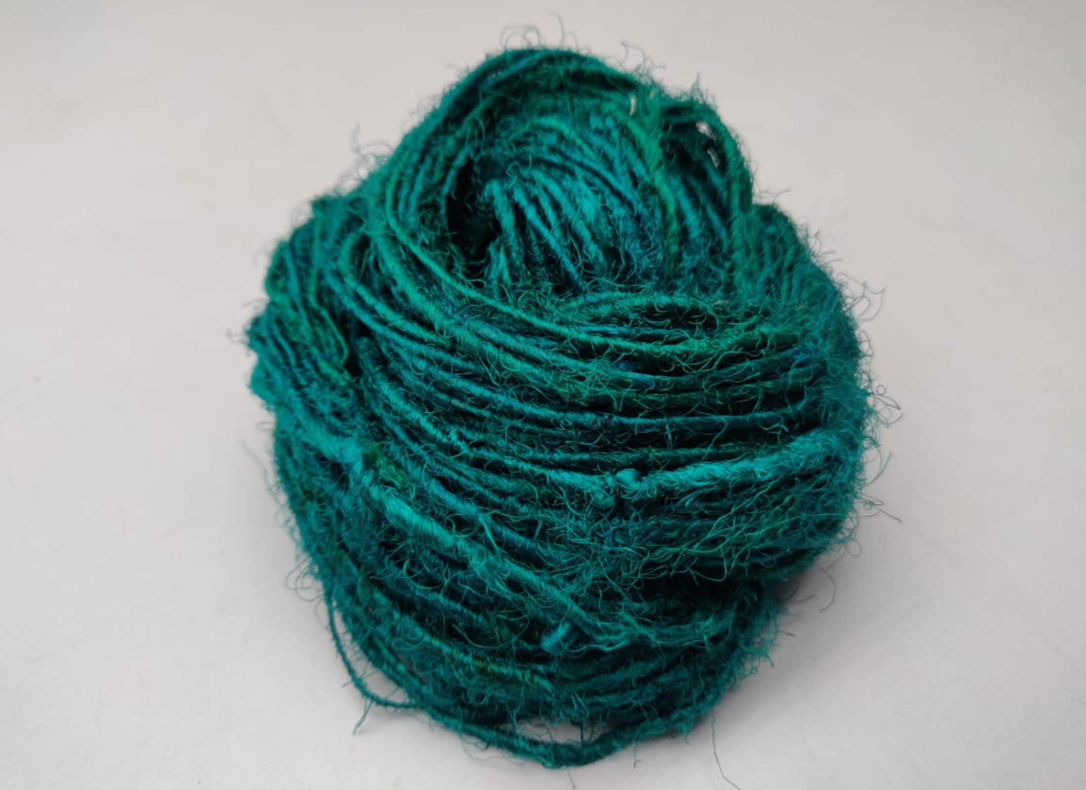 Recycled Sari Silk Yarn - TEAL