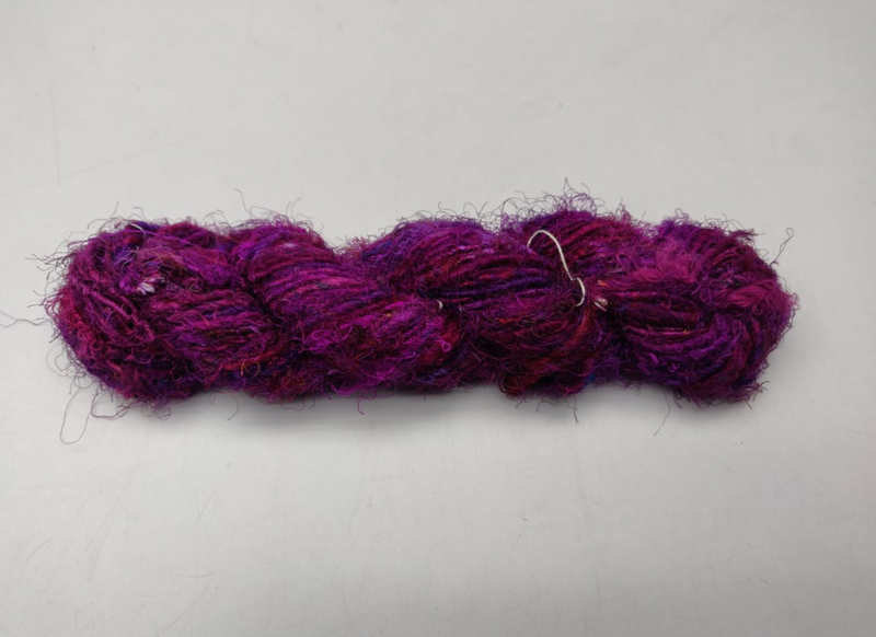 Recycled Sari Silk Yarn Purple