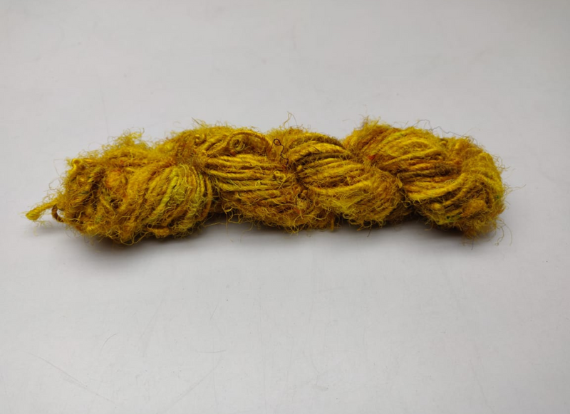 Recycled Sari Silk Yarn Turmeric