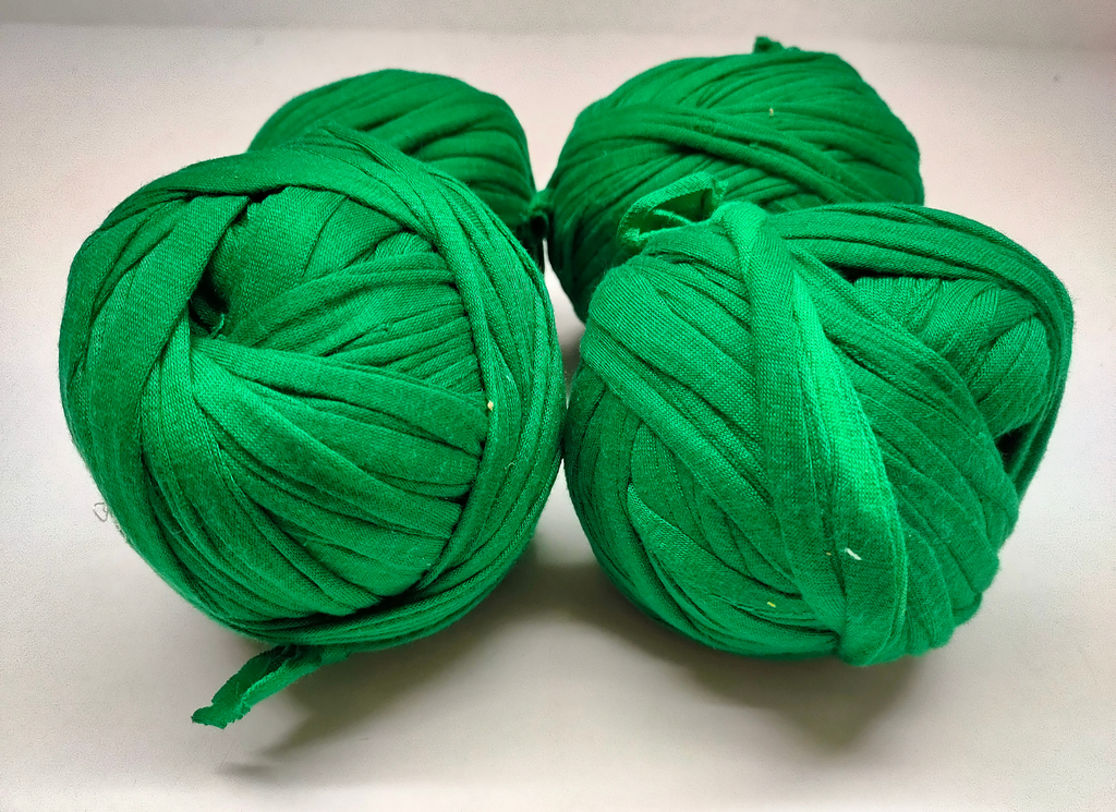 Recycled Tshirt Ribbon Each of skein was hand dyed using professional dyes to avoid fading and color bleeding during future washing of your finished projects.