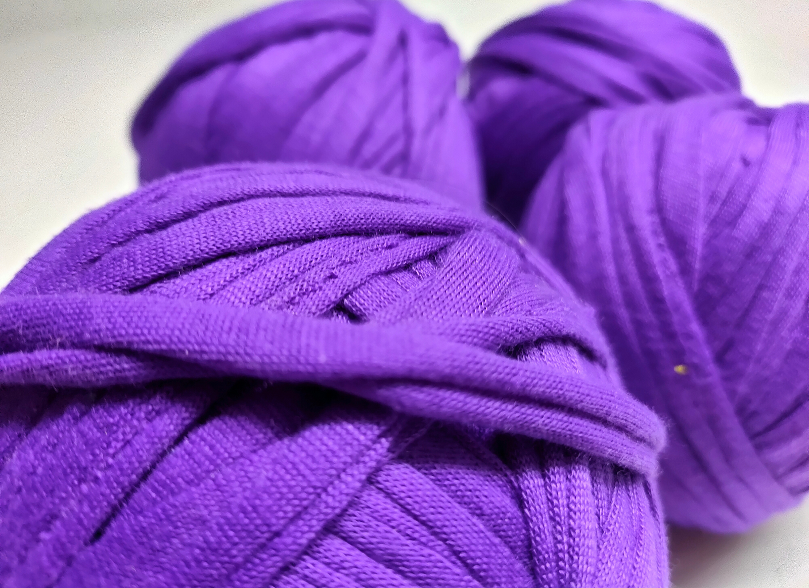 Each of skein was hand dyed using professional dyes to avoid fading and color bleeding during future washing of your finished projects.  It was started with never worn t-shirts hand dyed and then cut them into 1 long piece of yarn. There are no knots or seams. Each of these are great for knitting, crocheting, weaving etc.