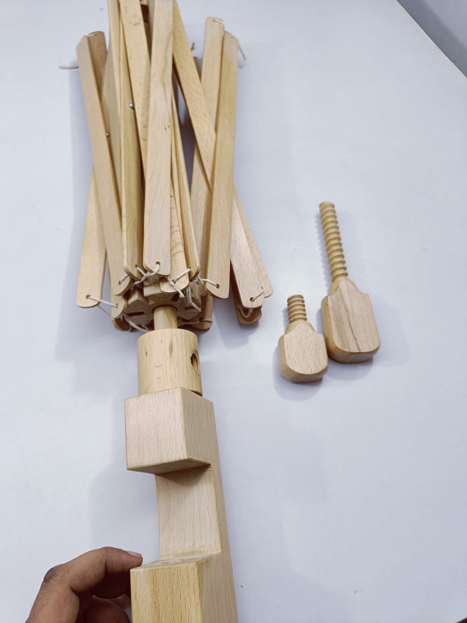 Wood Yarn Swift Umbrella | Yarn Umbrella | Large Umbrella for yarn | Hanks to Balls in Yarn Winder | Skeins Winder | Skeins Umbrella  This Yarn Umbrella has hexagonal hands which can extends and collapse. The Base of swift Umbrella rotates at its own swing, allowing you to wind your silk, cotton or linens and yarn threads