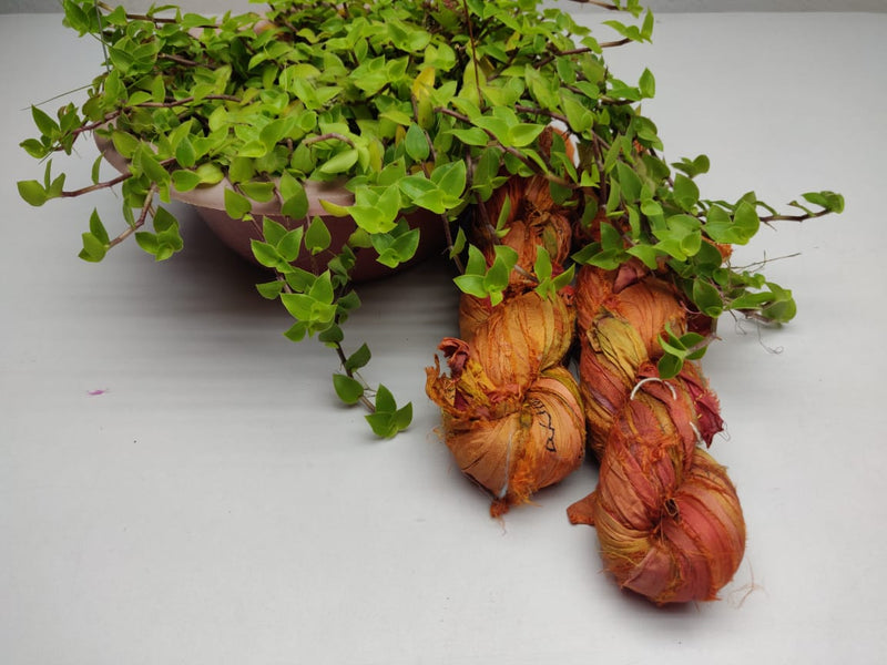 Recycled Sari Silk Ribbon - Fire