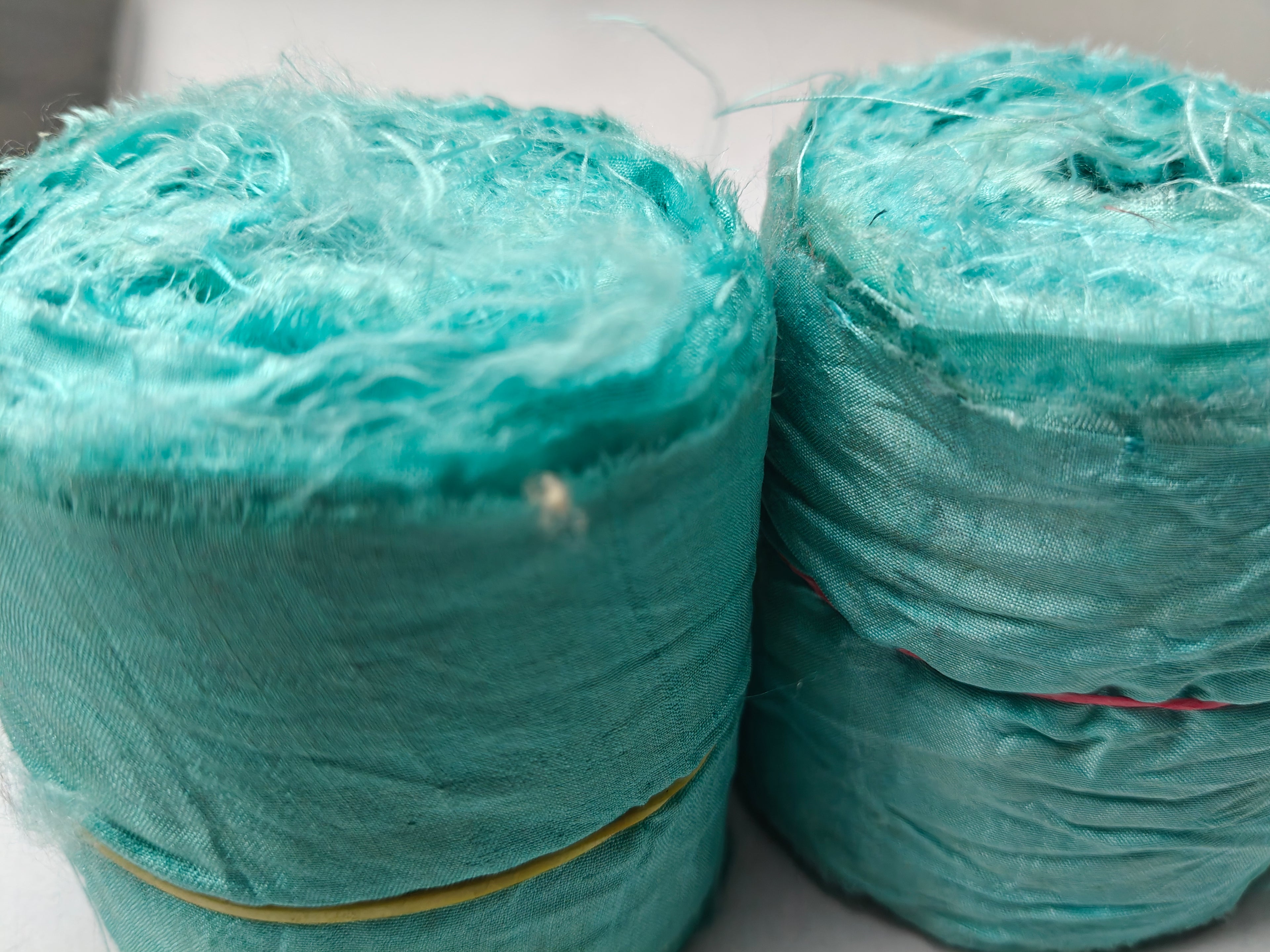 Recycled Sari Silk Ribbon Rolls 3 Inch - Torquiose