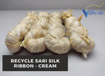 Recycled Sari silk Ribbon is the by-product of colorful saris that women wear in India.  The vibrant colors and unique texture of these silk fabric, the sari silk ribbons are inspirational to designers, knitters, and artisans.  recycled sari ribbon,  recycled sari silk ribbon yarn, recycled sari ribbon,  recycled ribbon, recycled silk,  recycled sari silk ribbon, ribbon yarn,  sari silk yarn, sari silk ribbon yarn,