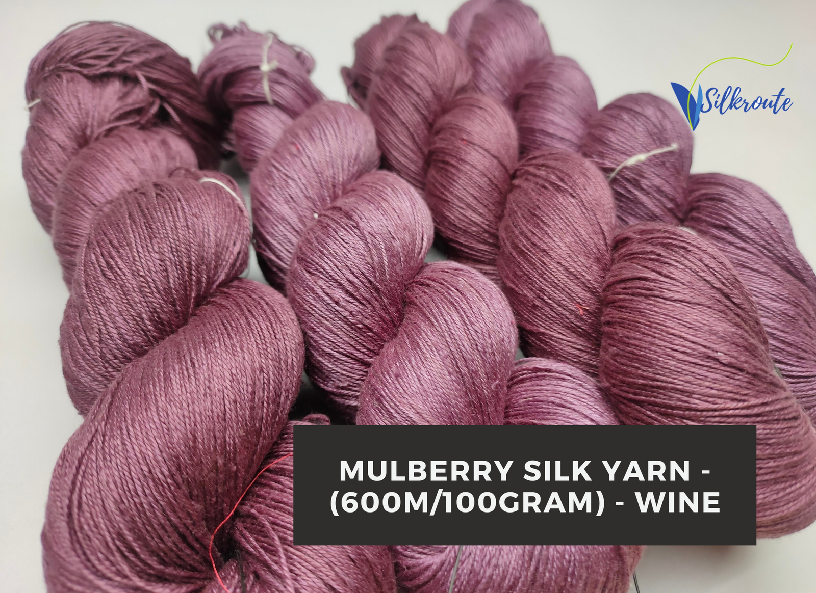 Mulberry Silk Yarn - 600M/100Gram - Wine - SilkRouteIndia