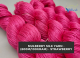 Mulberry Silk Yarn - 600M/100Gr. - Strawberry - SilkRouteIndia