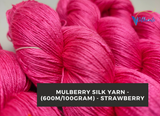 Mulberry Silk Yarn - 600M/100Gr. - Strawberry - SilkRouteIndia