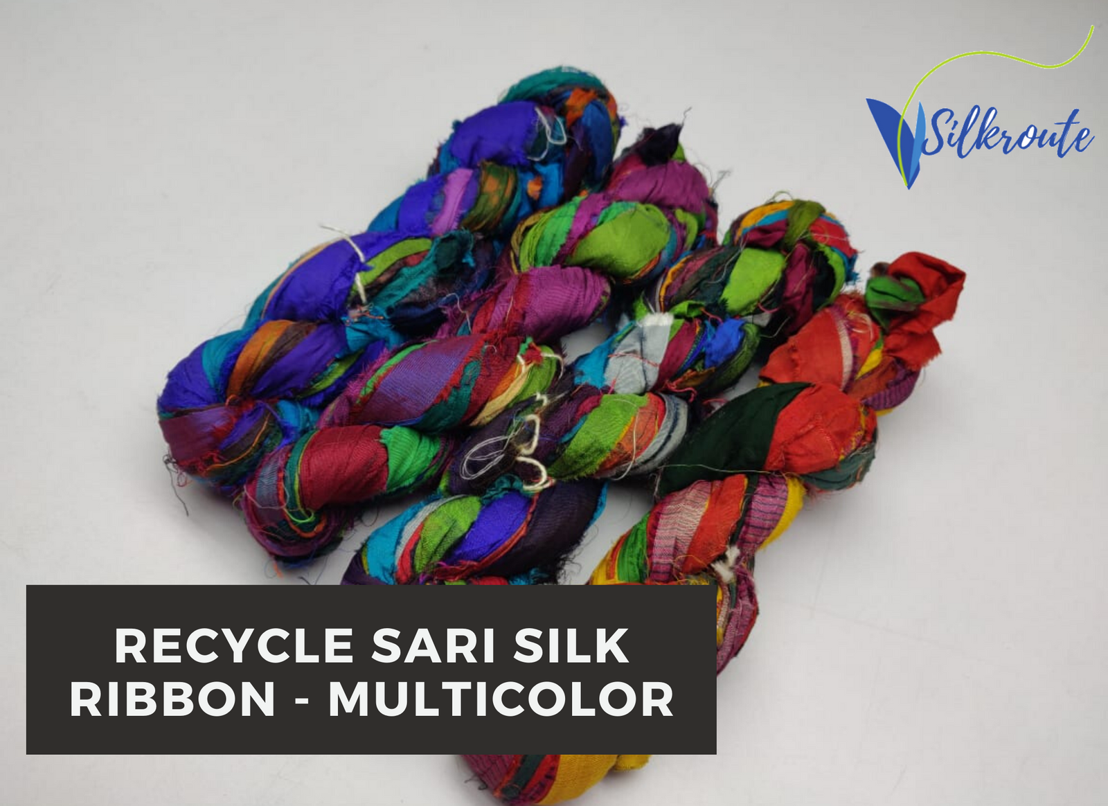 Recycled Sari Silk Ribbon - MultiColor - SilkRouteIndia