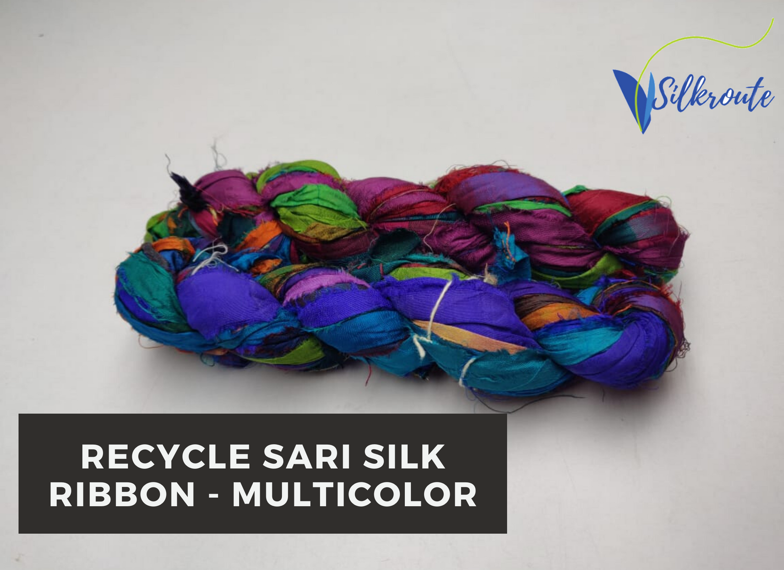 Recycled Sari Silk Ribbon - MultiColor - SilkRouteIndia