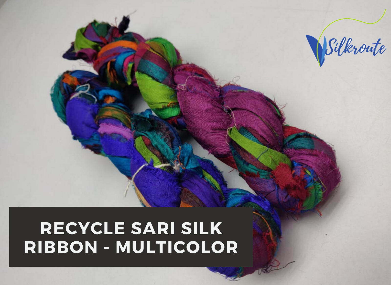 Recycled Sari Silk Ribbon - MultiColor - SilkRouteIndia