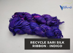 Recycled Sari Silk Ribbon - Indigo - SilkRouteIndia