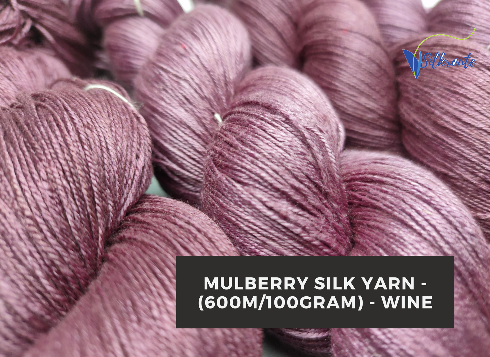 Mulberry Silk Yarn - 600M/100Gram - Wine - SilkRouteIndia