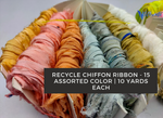 10Yd Recycle Chiffon Ribbon 15 Assorted Colors - SilkRouteIndia
