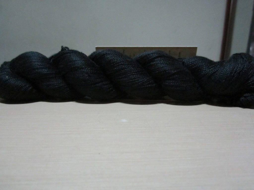 Mulberry Silk Yarn 900M/100Gr - Black - SilkRouteIndia