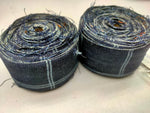 Recycled Denim Ribbon -1.5" Wide Geometric Print - SilkRouteIndia