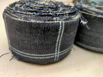 Recycled Denim Ribbon -1.5" Wide Geometric Print - SilkRouteIndia