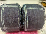 Recycled Denim Ribbon -1.5" Wide Geometric Print - SilkRouteIndia