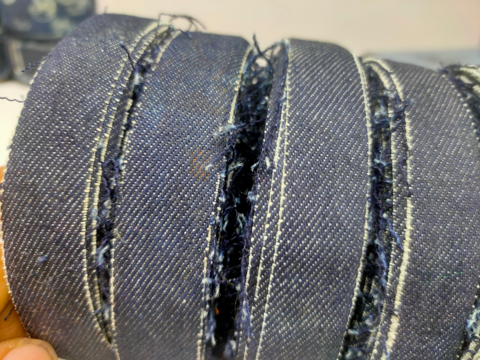 Recycled Denim Ribbon - Half Inch - SilkRouteIndia
