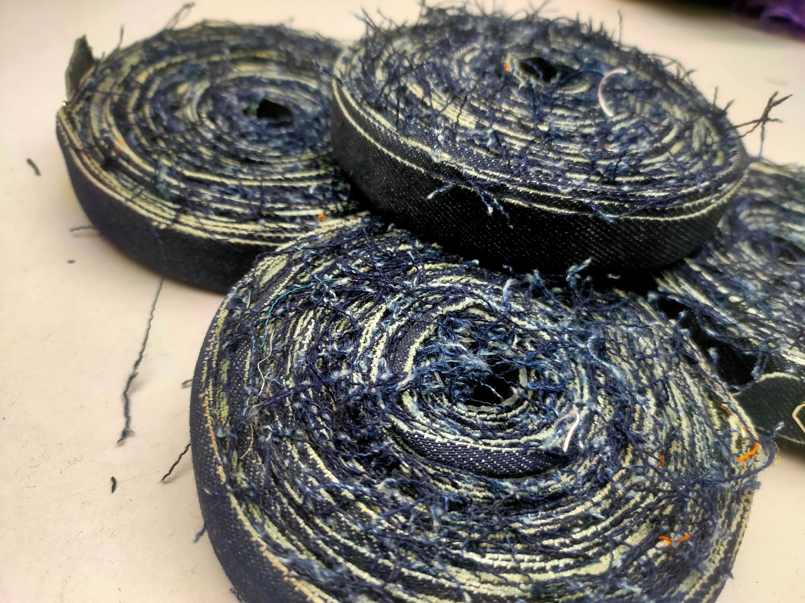 Recycled Denim Ribbon - Half Inch - SilkRouteIndia