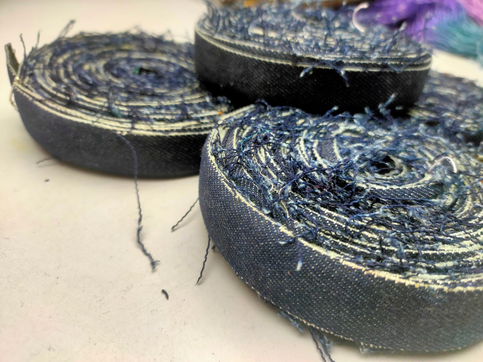 Recycled Denim Ribbon - Half Inch - SilkRouteIndia