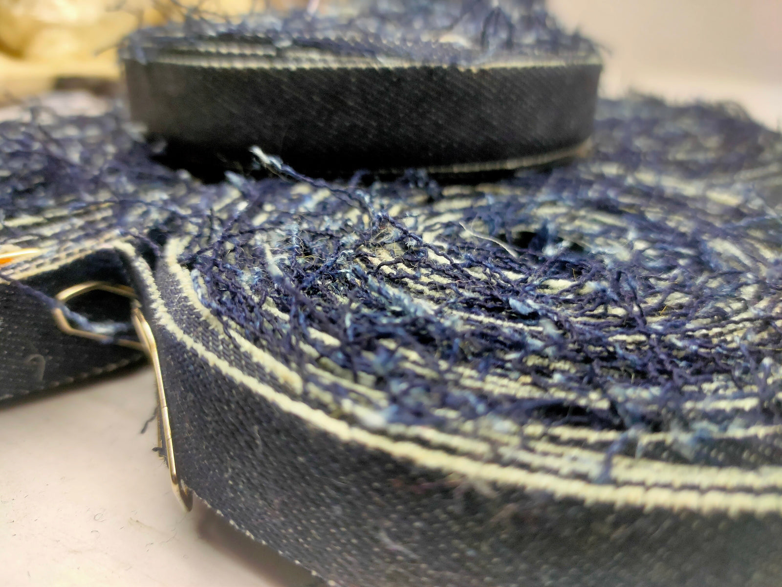 Recycled Denim Ribbon - Half Inch - SilkRouteIndia
