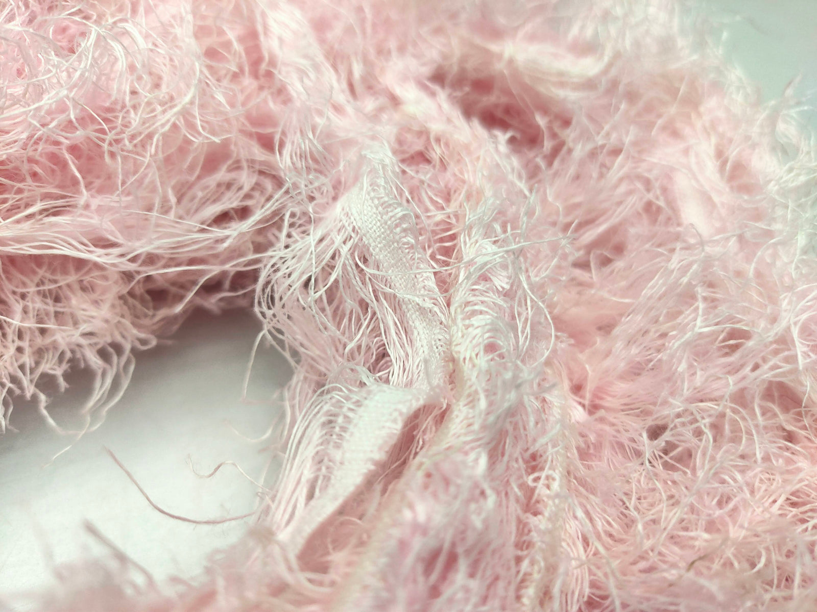 Linen Fuzzy Ribbon - Baby Pink - SilkRouteIndia