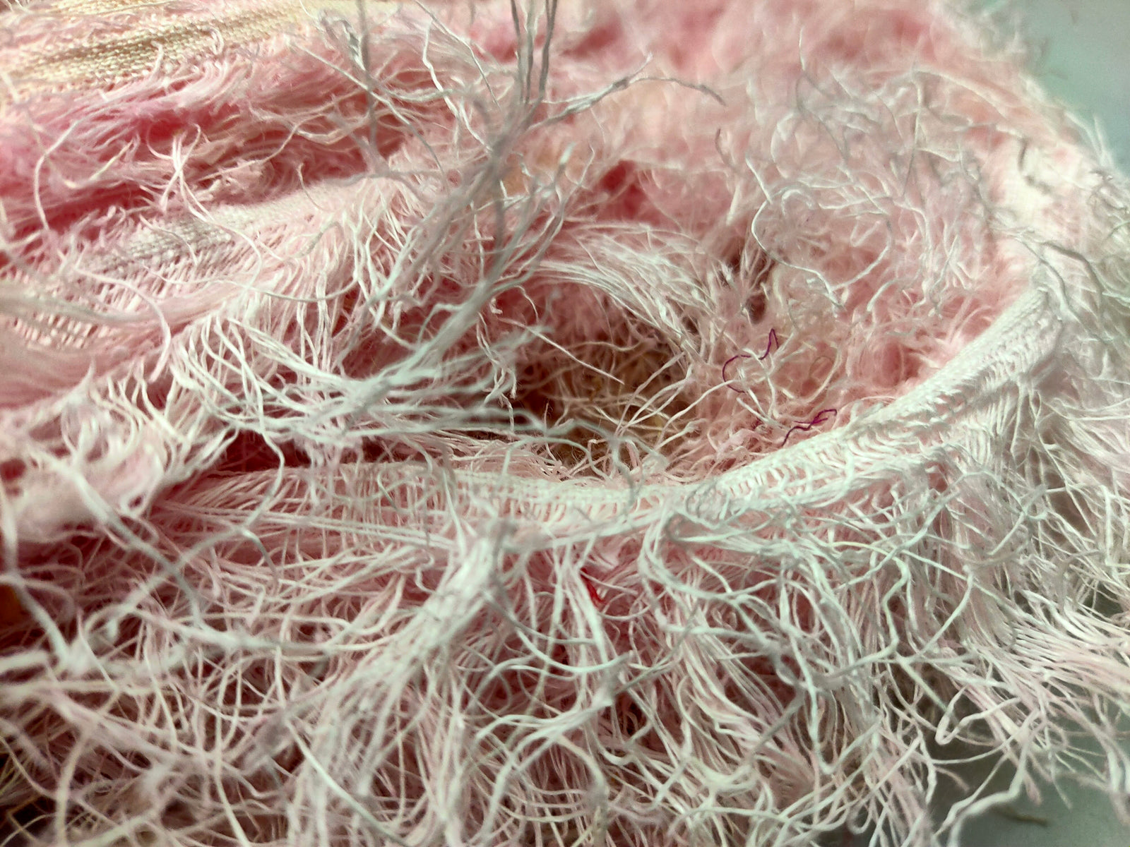 Linen Fuzzy Ribbon - Baby Pink - SilkRouteIndia