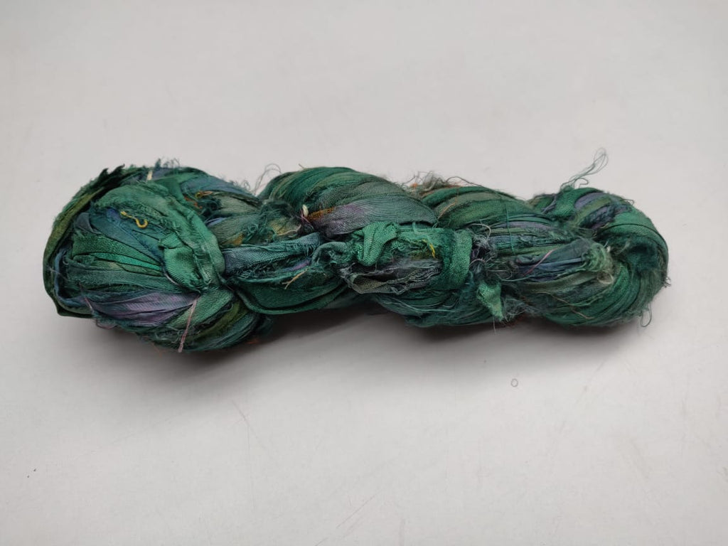 Recycled Sari Silk Ribbon - Leaf - SilkRouteIndia