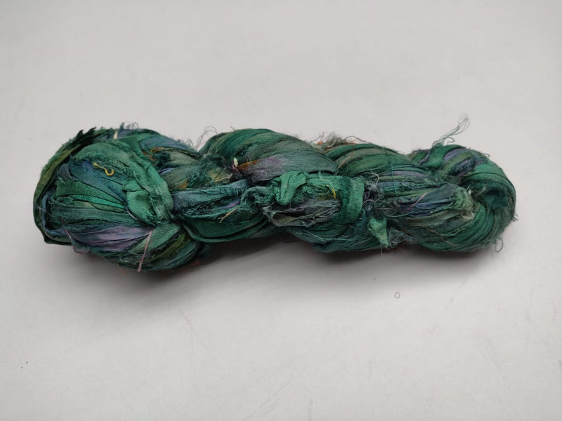 Recycled Sari Silk Ribbon - Leaf