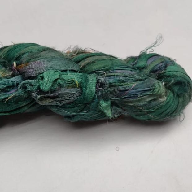 Recycled Sari Silk Ribbon - Leaf - SilkRouteIndia