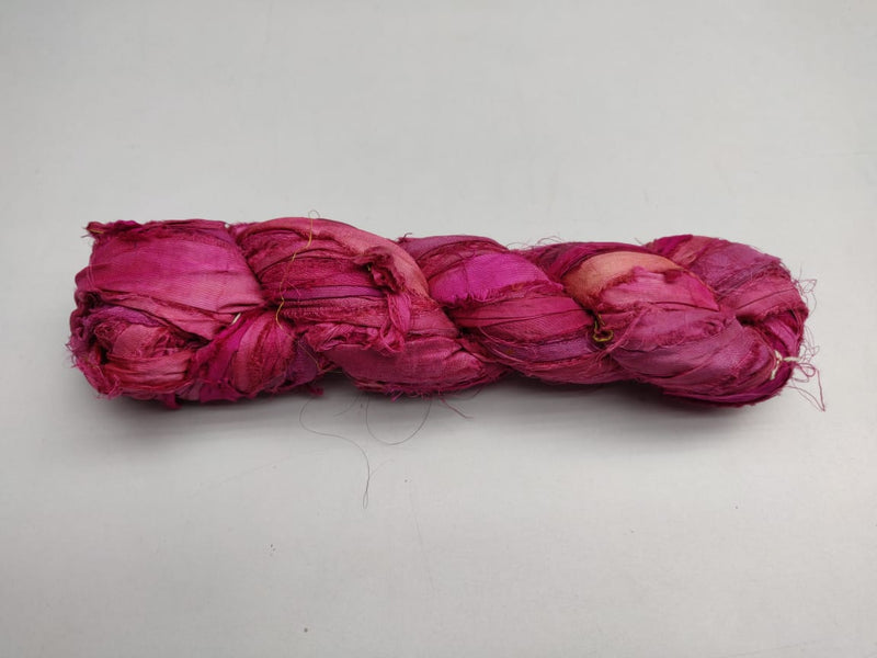Recycled Sari Silk Ribbon - Punch