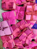 Fat Quarter - Pink - SilkRouteIndia The perfect Fat Quarter for your next quilting, Cushion, Bedsheet or patchwork assignment. These fabric squares are handmade from Recycle Sari Silk, by the artisans in our co-ops in India.