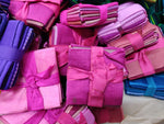 Fat Quarter - Pink - SilkRouteIndia The perfect Fat Quarter for your next quilting, Cushion, Bedsheet or patchwork assignment. These fabric squares are handmade from Recycle Sari Silk, by the artisans in our co-ops in India.