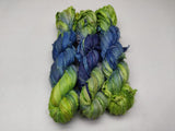 Recycled Sari Silk Ribbon - Forest Blue - SilkRouteIndia