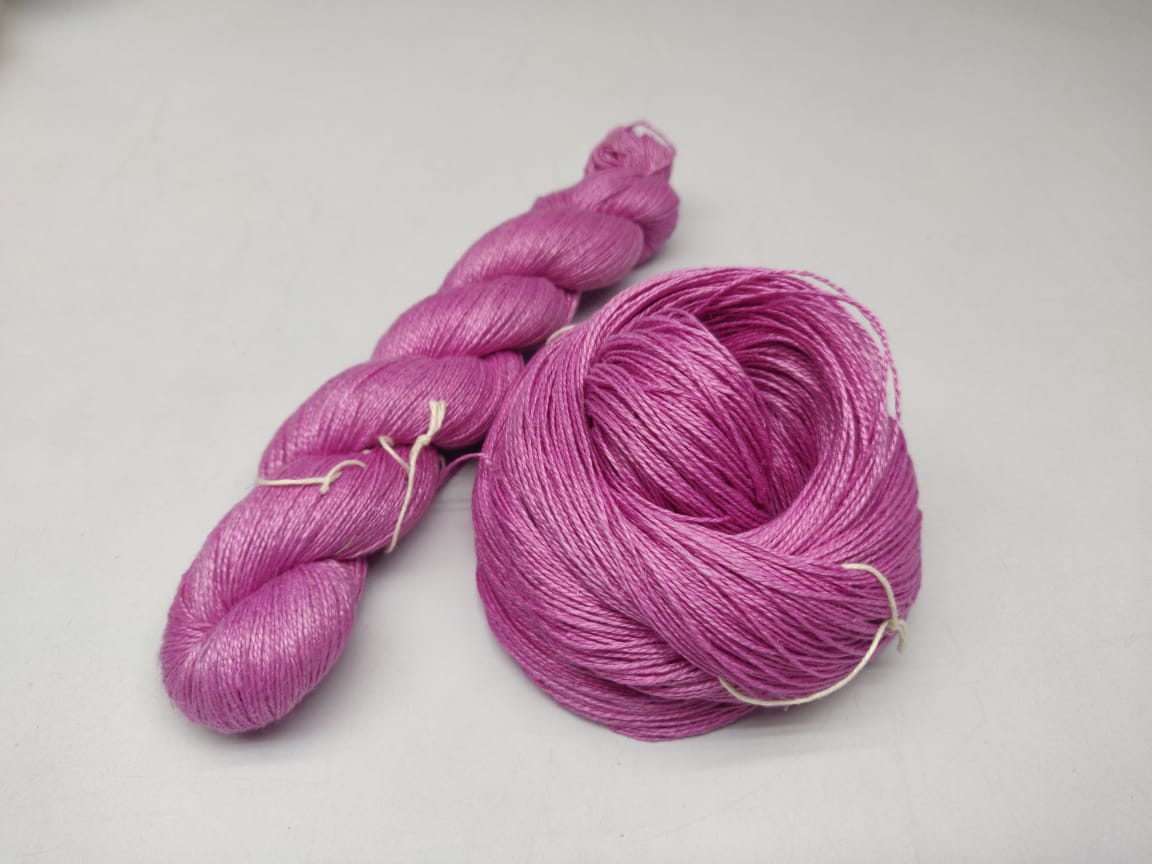 Linen Sportweight Yarn - BubbleGum - SilkRouteIndia