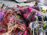 Recycled Sari Silk Waste Batts - Multicolor - SilkRouteIndia