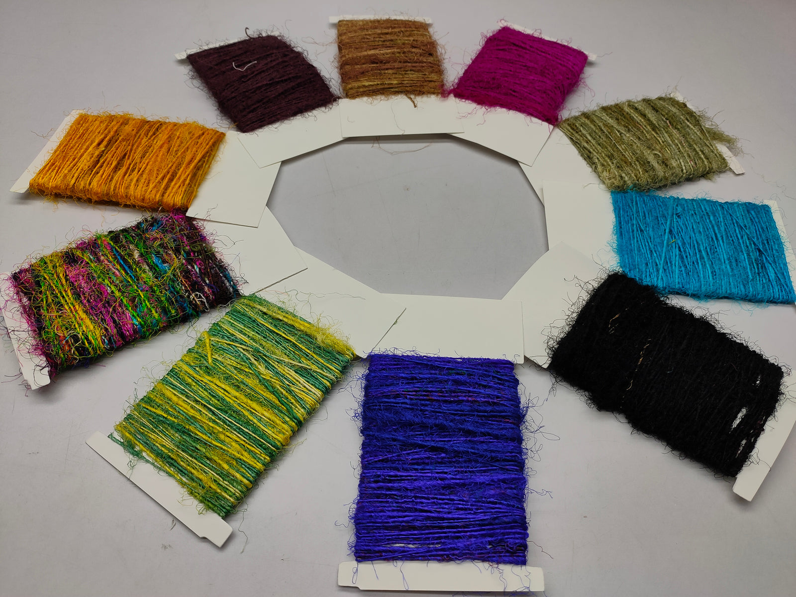 Sari Silk Yarn Prime-10 Colors of 20 Yards - SilkRouteIndia