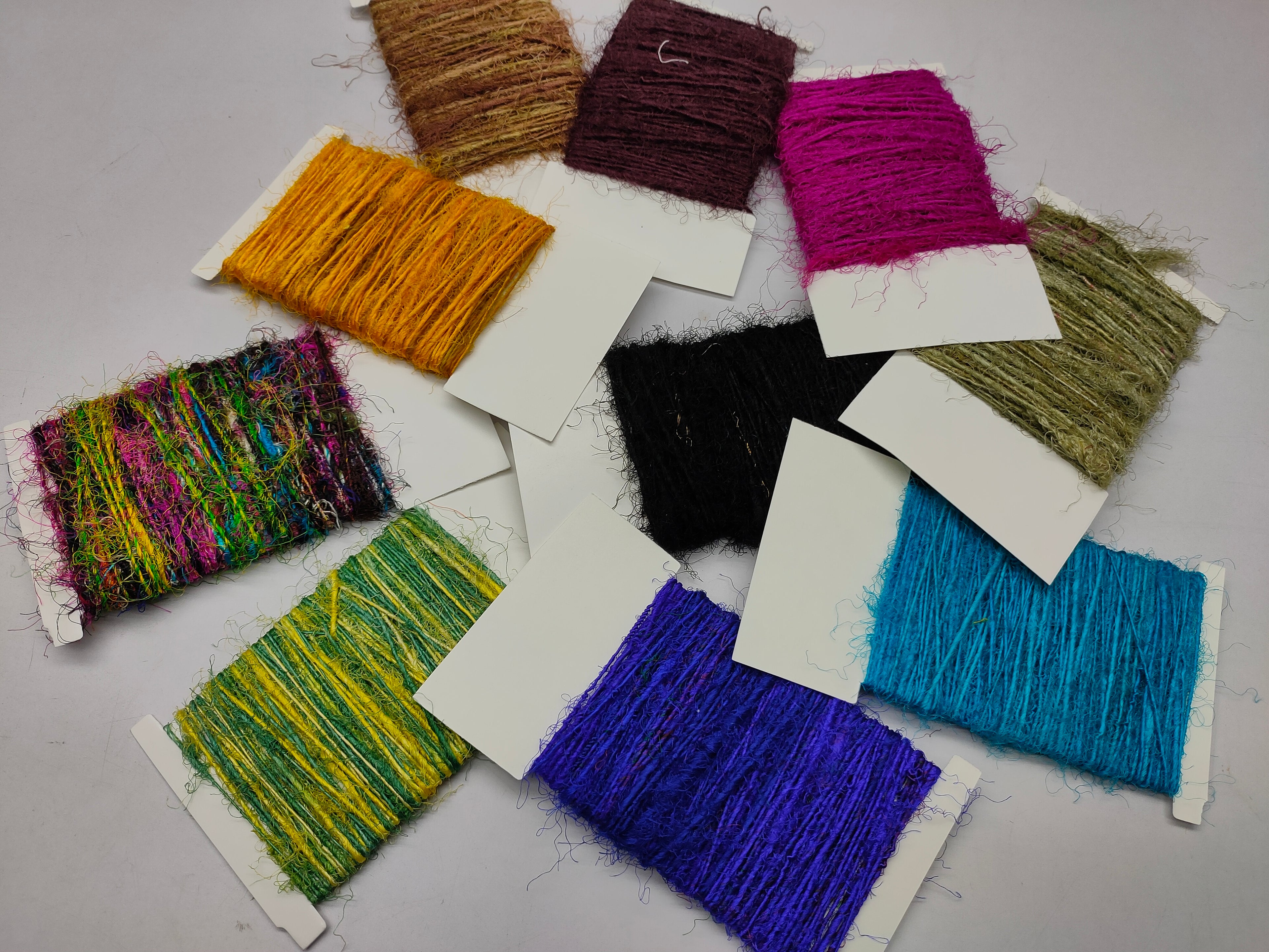 Sari Silk Yarn Prime-10 Colors of 20 Yards - SilkRouteIndia