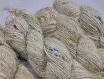 Recycled Sari Silk Yarn Prime Cream Patches - SilkRouteIndia