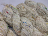 Recycled Sari Silk Yarn Prime Cream Patches - SilkRouteIndia