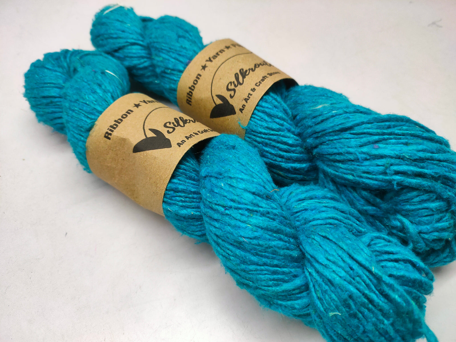 Noil Silk Yarn Sea Blue - SilkRouteIndia