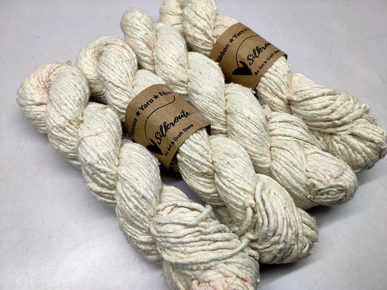Noil Silk Yarn Undyed - SilkRouteIndia