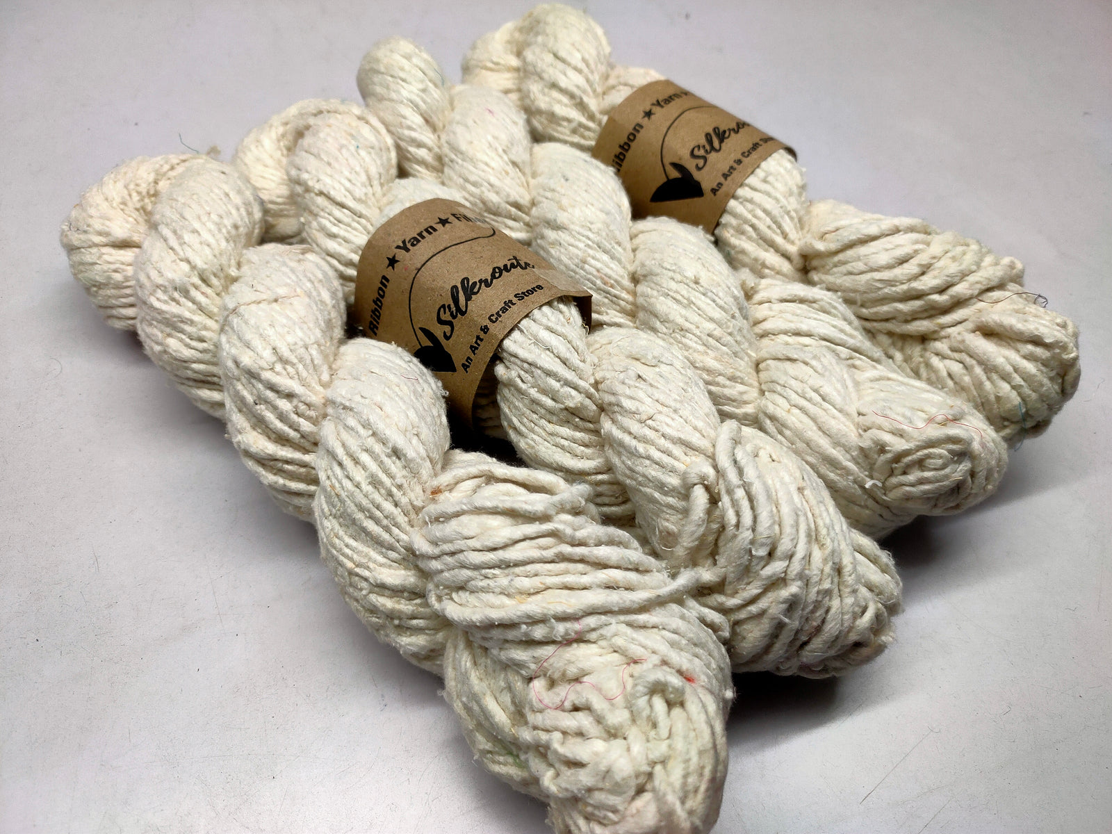 Noil Silk Yarn Undyed - SilkRouteIndia