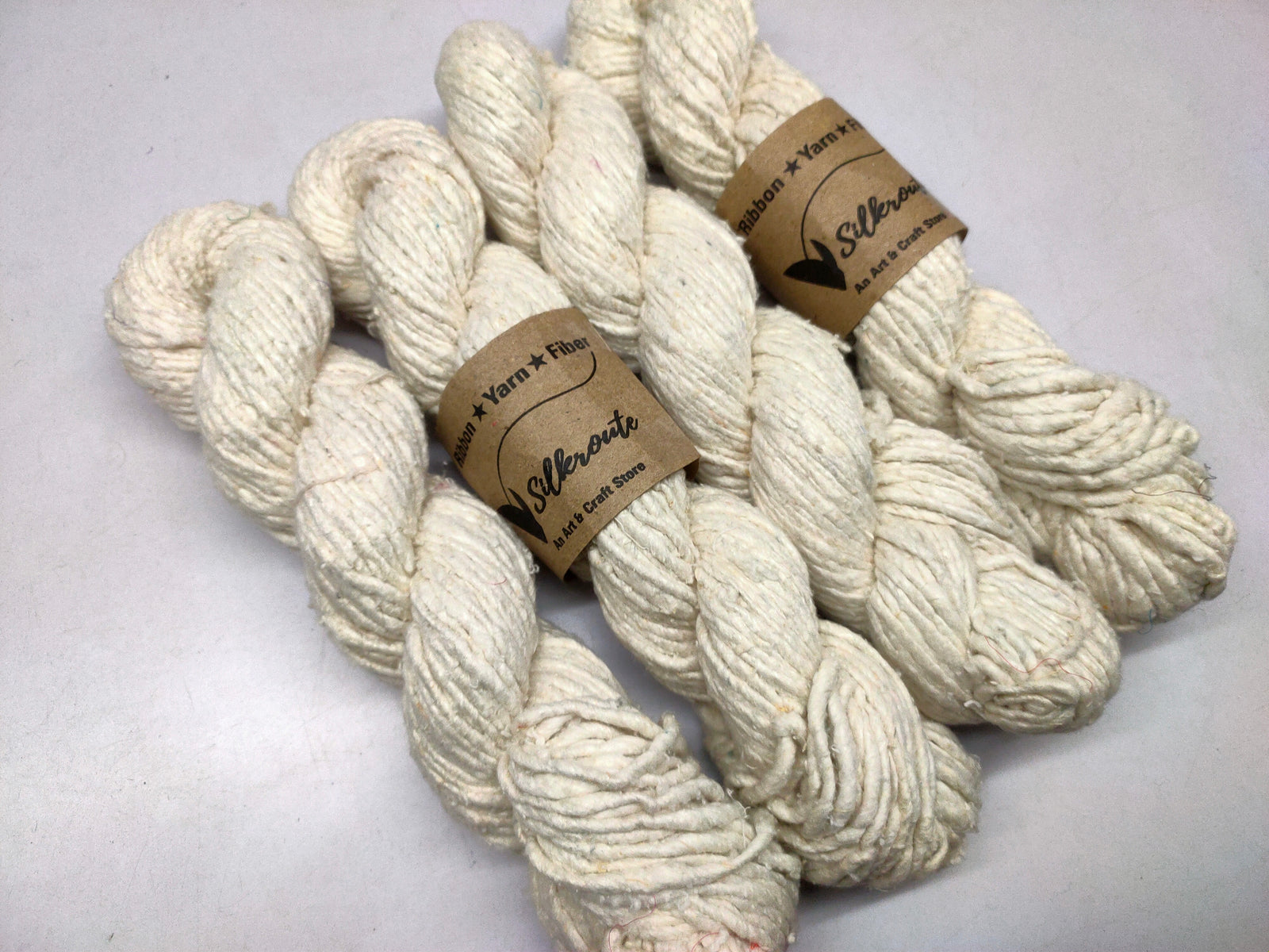 Noil Silk Yarn Undyed - SilkRouteIndia