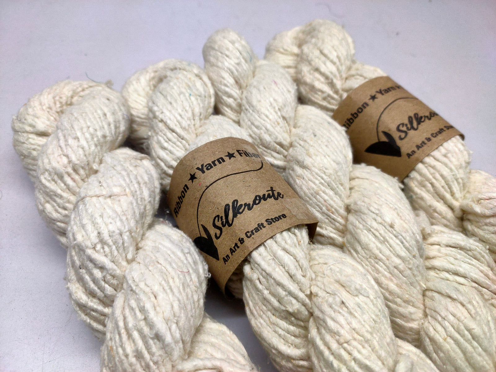 Noil Silk Yarn Undyed - SilkRouteIndia