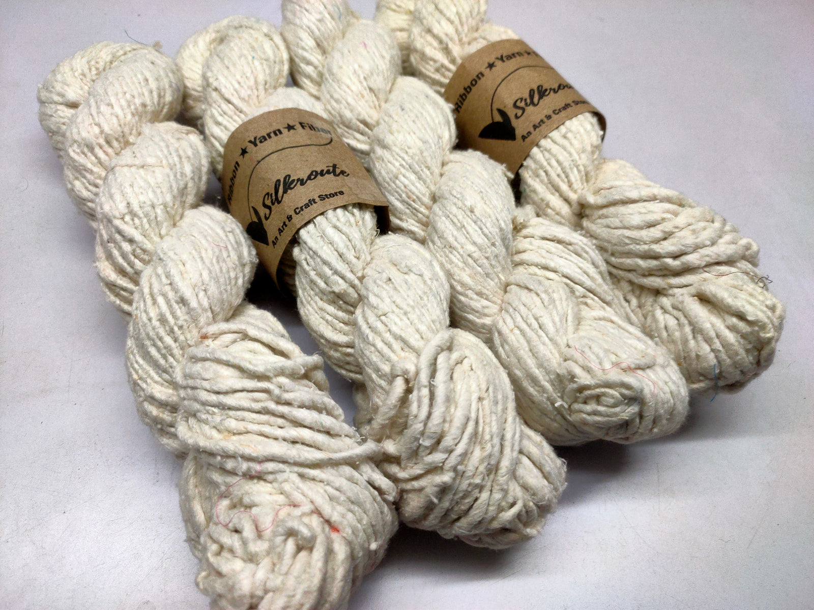 Noil Silk Yarn Undyed - SilkRouteIndia