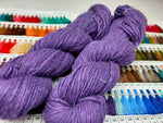 Noil Silk Yarn Purple - SilkRouteIndia Silk Noil Yarn is made from the short fibers of the cocoon from combing of silk and is very soft in nature. This has alook of wool, feel of soft cotton and a luxury of Silk. Ideally used for Weaving, Knitting and Crocheting proje